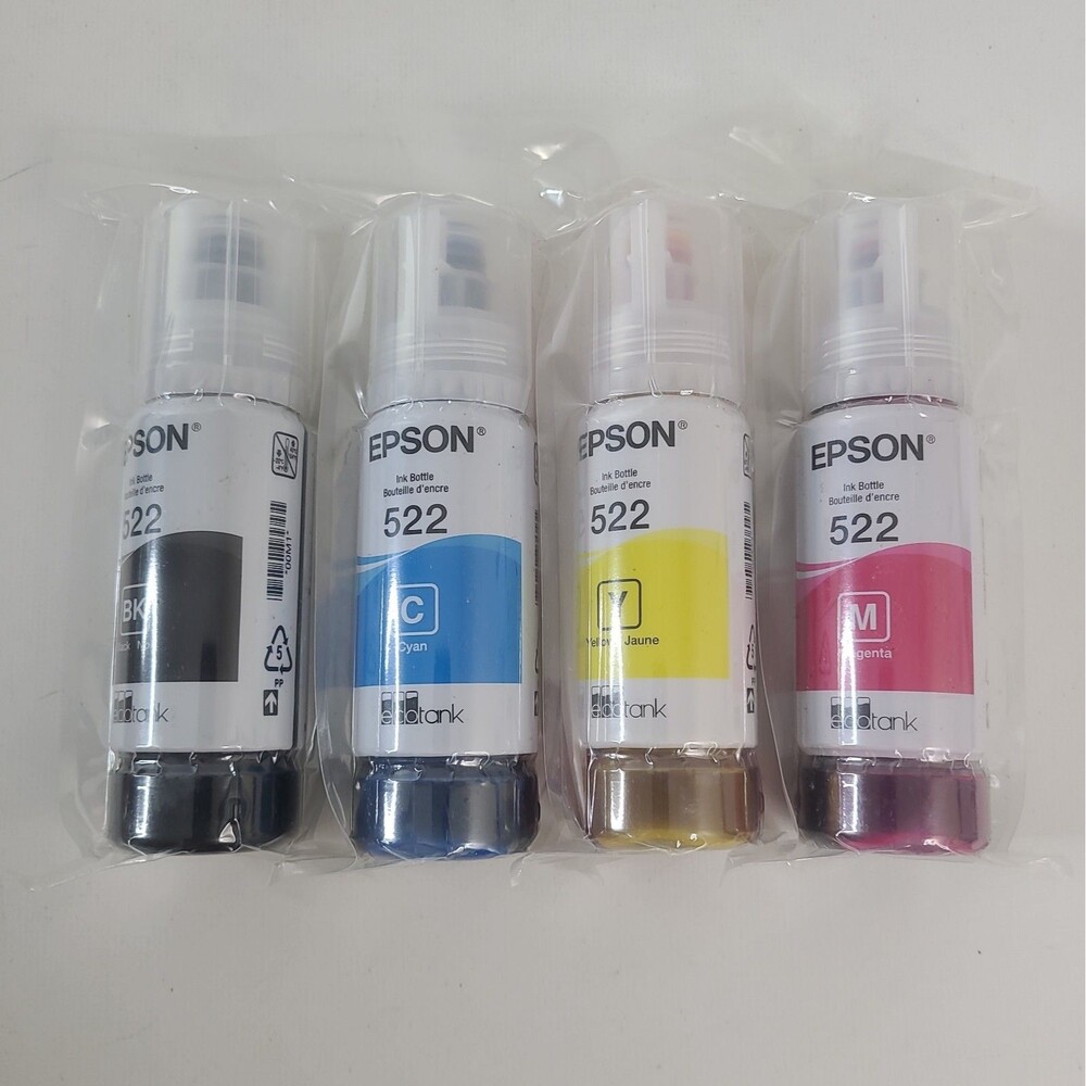 Genuine Epson 522 Ink Bottles 4 Pack for ET-2720 ET-2800 ET-2803 ET-4700 03/2031